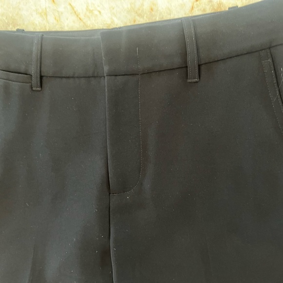 VINCE BLACK CROP JAPANESE CREPE FLAT FRONT STRAIGHT LEG TROUSER WITH BACK POCKET - Picture 9 of 10